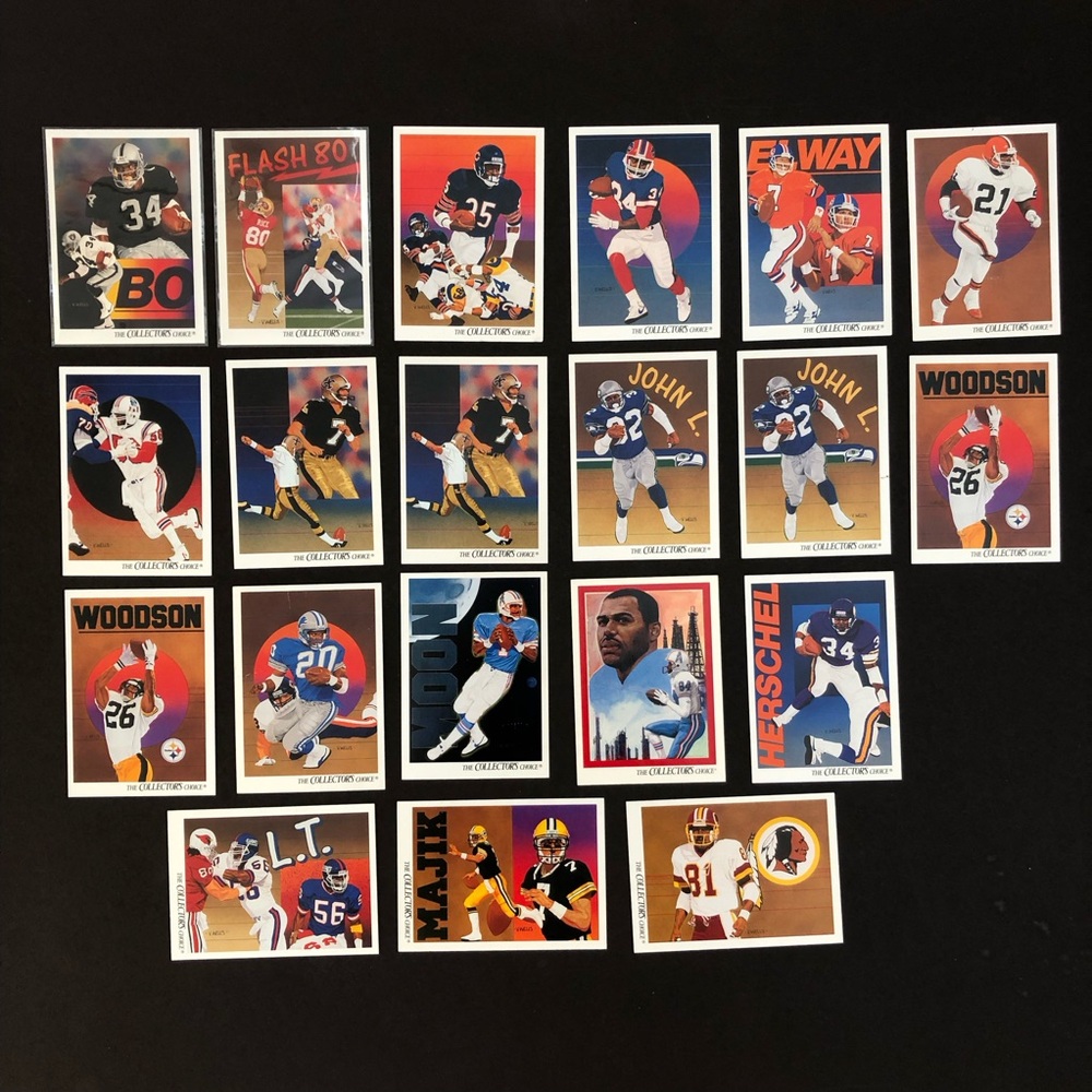 1991 Upper Deck Jerry Rice #86, Bo Jackson #93 Collectors Choice Football Cards